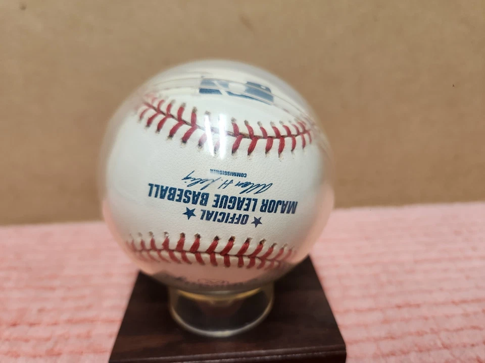 Tim Foli 2001 autografiado béisbol ROMLB con "Rom. Bola ST Inscripción Rojos 8:28" Foto 3 de 3