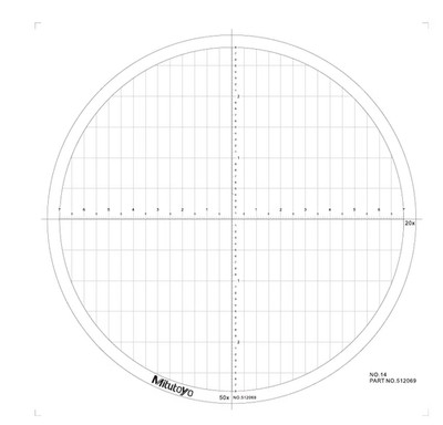 Optical Comparator Chart For Profile Projector Overlay Charts Mitutoyo 512069