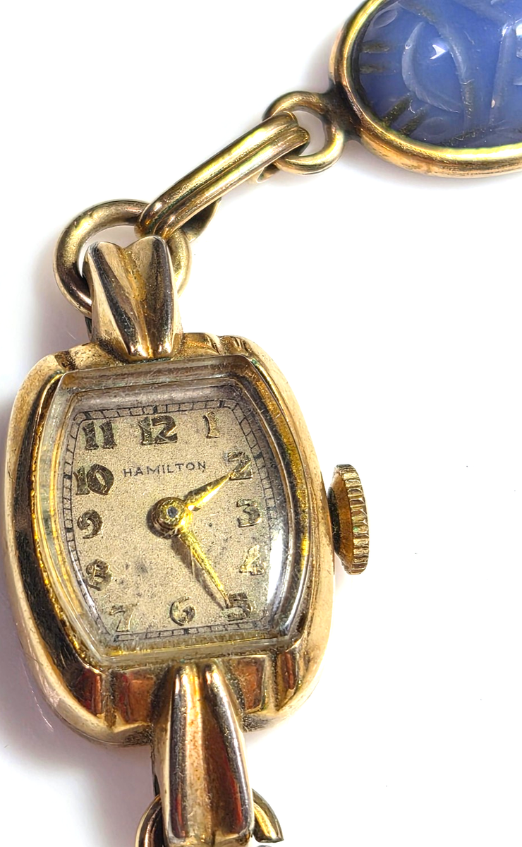 Vintage Hamilton Multi-Scarab Bracelet/Watch 10K GF Case  display picture 1