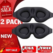 2PACK Sleep Eye Mask for Men Women, 3D Contoured Cup Sleeping Mask & Blindfold