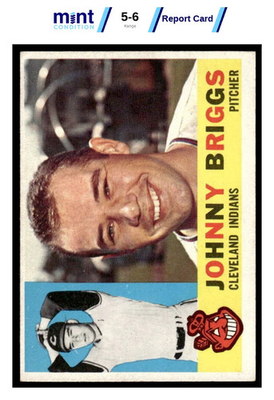#ad 1960 TOPPS JOHNNY BRIGGS 376 EXMT MCG 6 WHITE BACK BASEBALL CLEVELAND INDIANS $6.00