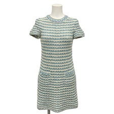 CHANEL - P58522 Light Blue Cream [Outer fabric] cotton, nylon Women's Dress