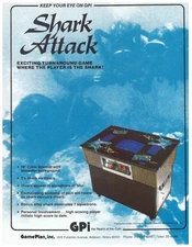 Shark Attack Game Plan Video Arcade Flyer / Brochure / Ad - Excellent