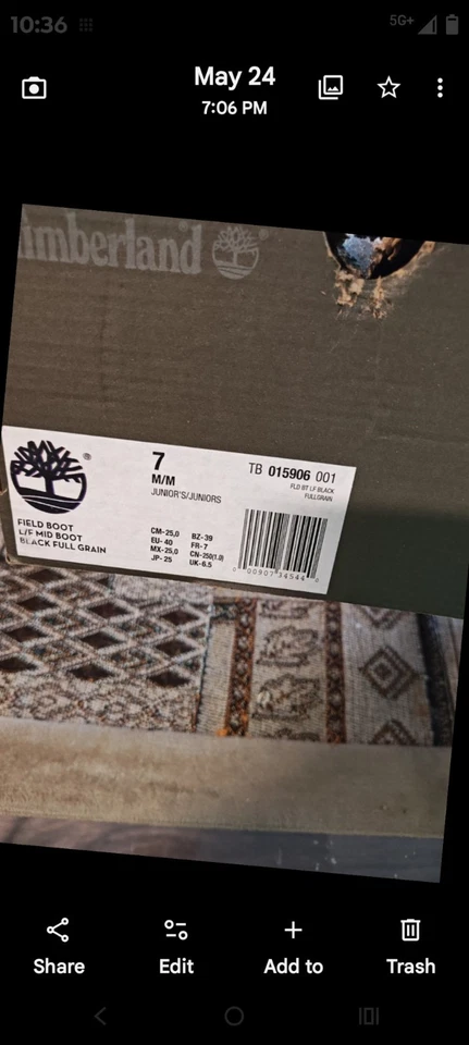 Boys Timberland Boots. Used Good Condition. $50 Size 7MM Junior - Image 2 of 2