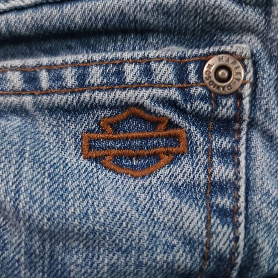 Мужские джинсы Harley Davidson взрослый размер 40/30 синие брюки свободного покроя легкая стирка - Изображение 4 из 4
