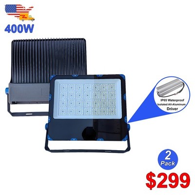 2Pack LED Flood Light 400W 6500K Daylight Spotlight Bright Stadium Outdoor Lamp