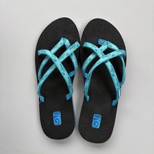 TEVA 6840 Olowahu Blue Flip Flop Strappy Sandals Women's 11 New Without Tags
