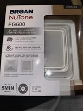 Broan NuTone FG600 Bathroom Exhaust Fan Grille/Cover with LED Light (White)