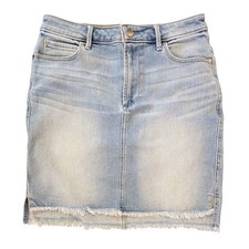 Abercrombie Fitch Light Wash Denim Mini Skirt Raw Hem Women Size 4 Blue