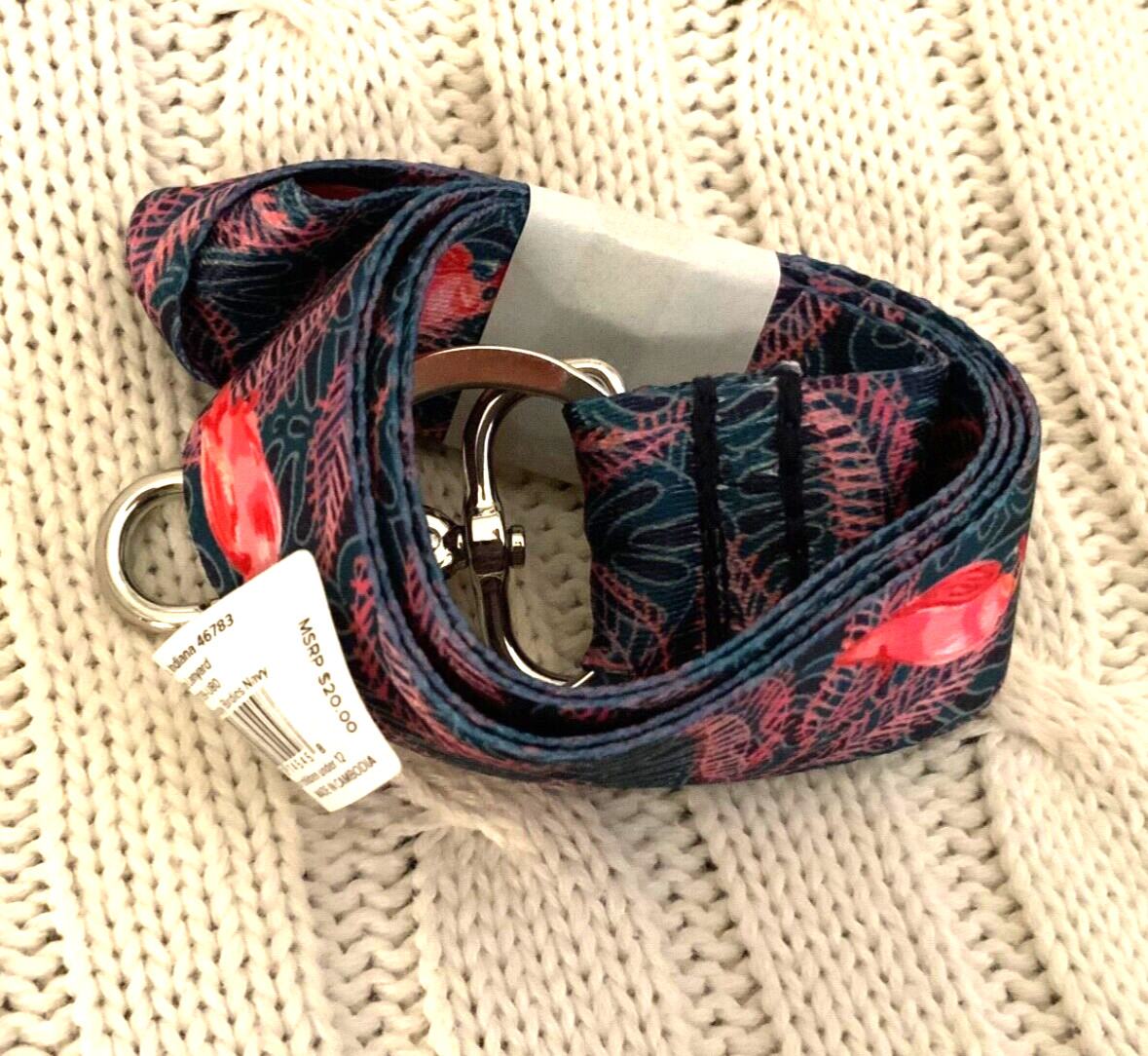 Vera Bradley Wide Lanyard & Keyring Brilliant Canopy Birdies NWT Work School