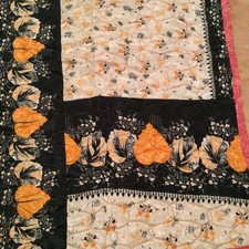 Reversible Throw Quilt,Comforter bedspread 75"x 81" Floral Paisley READ