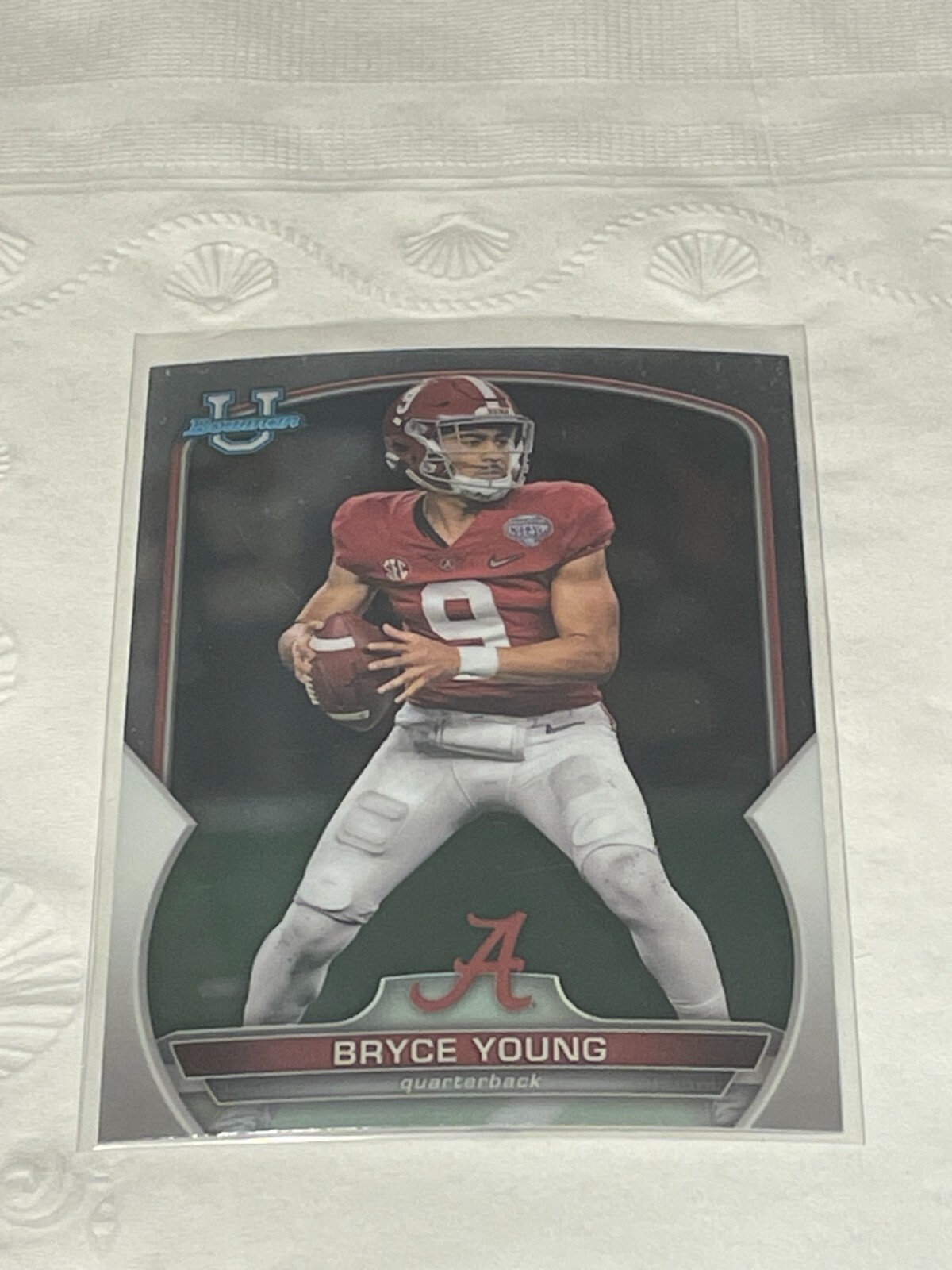 2022 Bowman U Chrome Football - Bryce Young Base No. 1 Alabama / Panthers