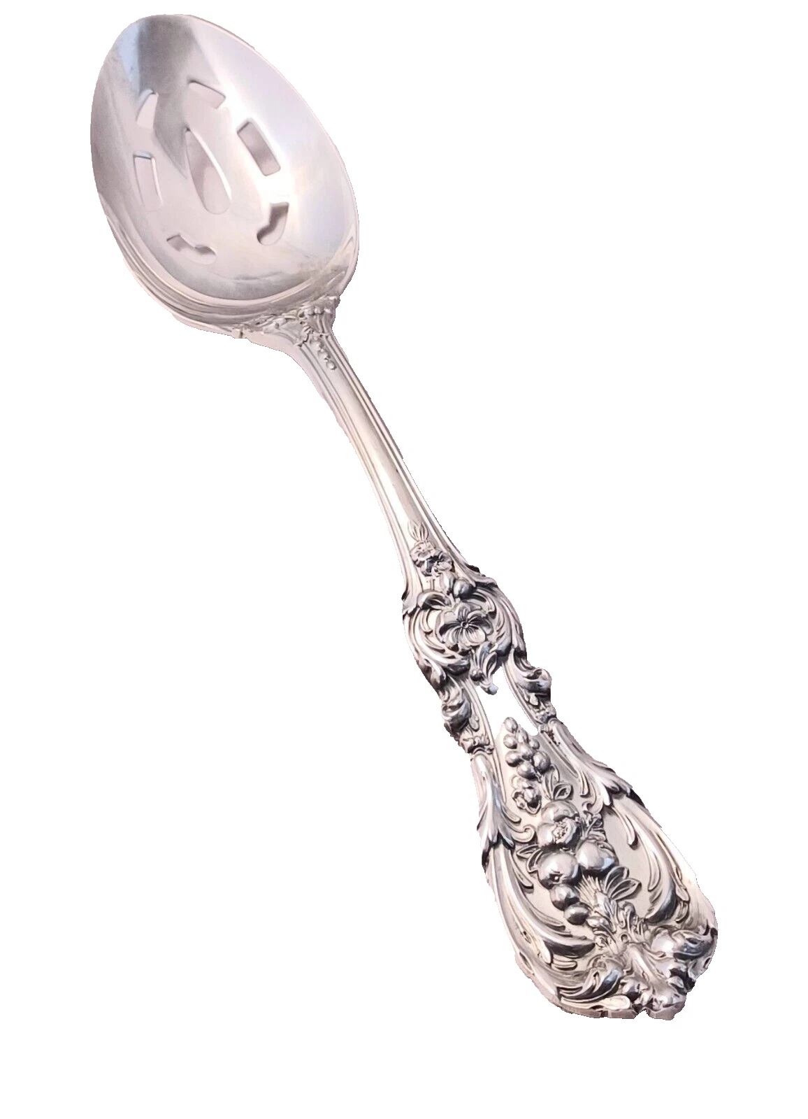Francis I Reed and Barton Sterling Pierced Table Serving Spoon Old Mark