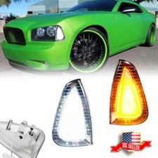 Clear Switchback LED Corner Parking Marker Signal Lights For 06-10 Dodge Charger