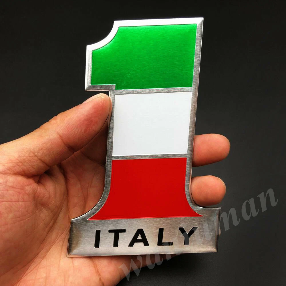Italy Italian NO.1 Flag Emblem Car Badge Motorcycle Gas Tank Decals Stickers