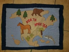 The Company Store "North America Map" Quilted Standard Sham