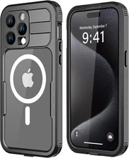 MagSafe Waterproof Case Cover for iPhone 15 Pro Max 15 Plus w/ Screen Protector