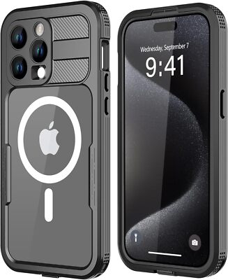 MagSafe Waterproof Case Cover for iPhone 15 Pro Max 15 Plus w/ Screen Protector