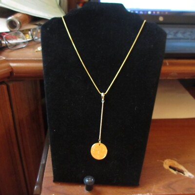 24K Gold Plated 2005 Native Buffalo Coin 22'' 18K Gold Plated Necklace Hand Made