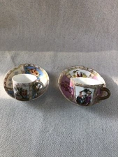 2 Tasses Miniature Elena Wolfsohn Dresden Milieu 19ème
