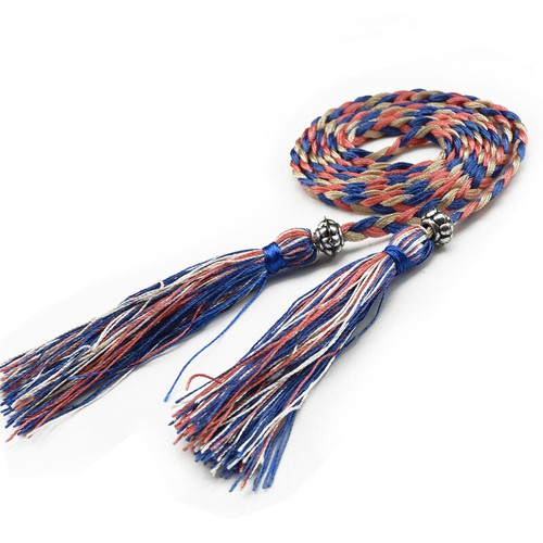 Accesorios de cintura delgada cinturón trenzado borla autocorbata para mujer Bohemia - Imagen 39 de 43