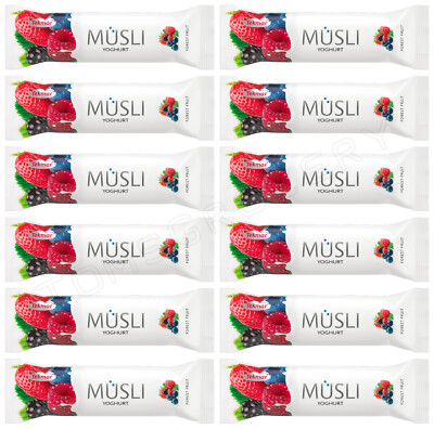 12 TEKMAR MUSLI Forest Fruit & Yogurt Breakfast Cereal Bars Snacks 30g 1.05oz