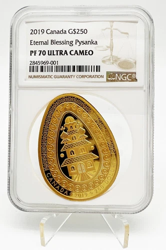 Canada 2019 250$ Eternal Blessing Pysanka Gold Coin Royal Canadian Mint NGC PF70