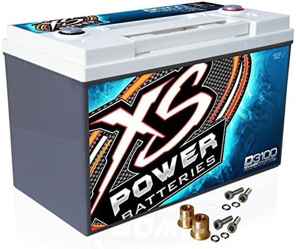 D3100 12V AGM 5000A Car Audio Battery/Cell+Free 580 TopPost Terminals