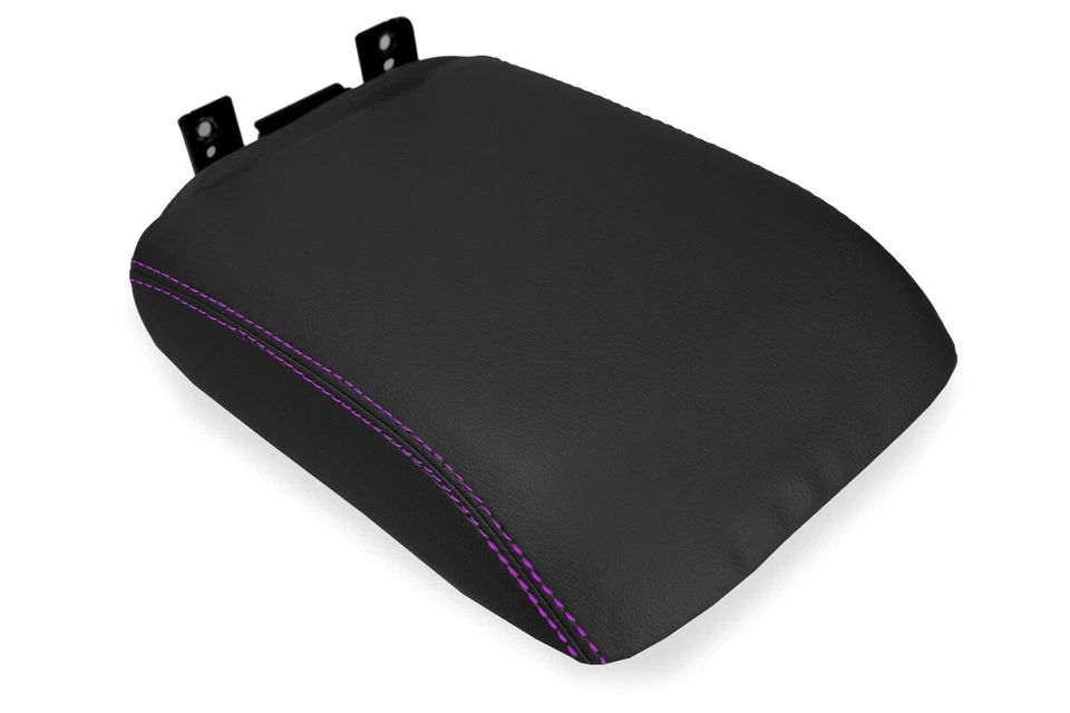 Fits 2007-2009 Mazda CX9 PVC Leather Console Lid Pull Over Cover Purple Stitch - Image 3 of 4