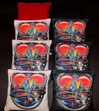 Emergency EMT Stethoscope Heart Red and Blue 8 ACA Regulation Cornhole Bags B35