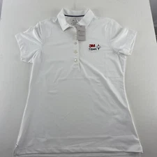Peter Millar Womens Golf Polo Shirt Size Small White 3M Open