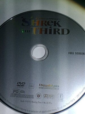 SHREK THE THIRD FULSCRN DVD DISC ONLY USED TESTED FREESHIP NOTRACKING