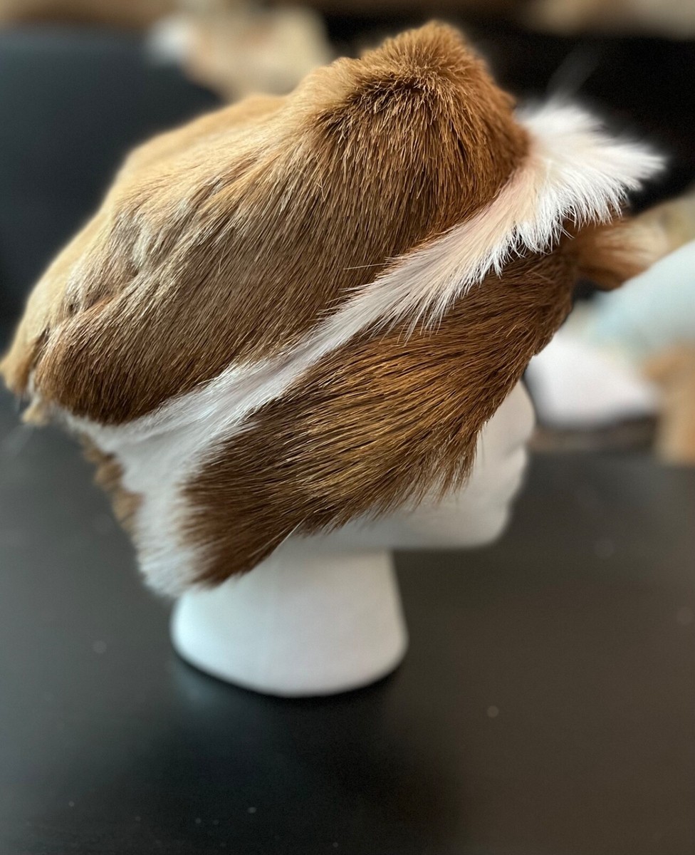 Real African Springbok Fur Hat Size L Silk Lining Fur “Brim” | eBay