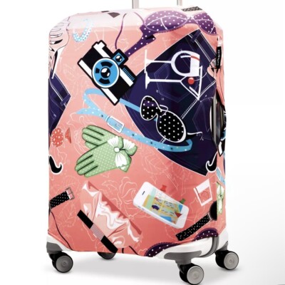 Samsonite Tourist Vacation Medium Luggage Cover Pop Art Camera Bikini Glasses
