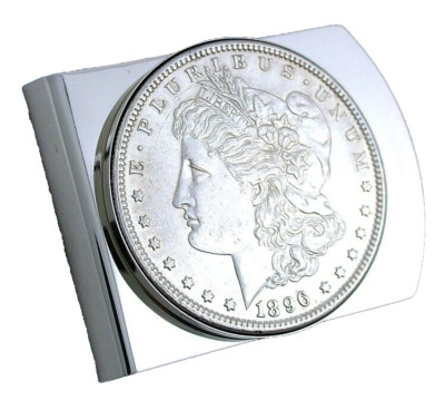 1890 モルガンダラー マネークリップ スターリングシルバー 1890 Morgan Silver Dollar Stainless Steel Money Clip PMC109/12124
