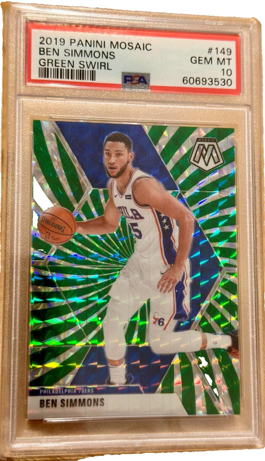 2019-20 Panini Mosaic - Ben Simmons #149 Green Swirl Prizm /10 for 