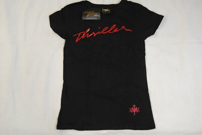 Michael JACKSON Thriller Glitzer Damen Skinny T-Shirt Neu Official Selten O2 Gig