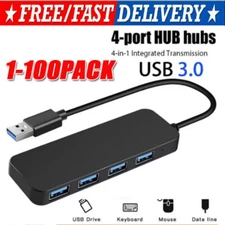 4 Port USB 3.0 Hub Splitter Multi Adapter 5Gbps High Speed PC Desktop Laptop LOT