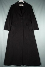 Escada Margaretha Ley Guabello Trench Coat Womens 44 Black Wool Cashmere Italian