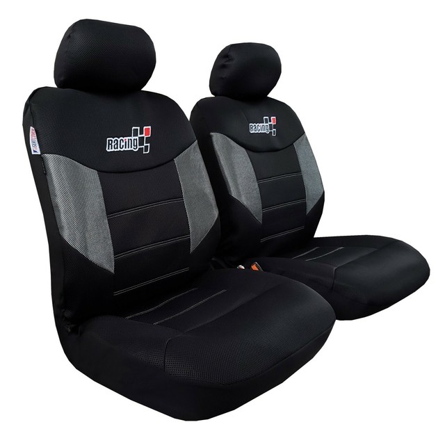 Brand New 2pcs 3D Spacer Mesh Racing Black Car Seat Covers For Camry
