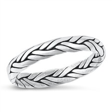 Sterling Silver 925 BRAID DESIGN SILVER RING SIZES 4-10