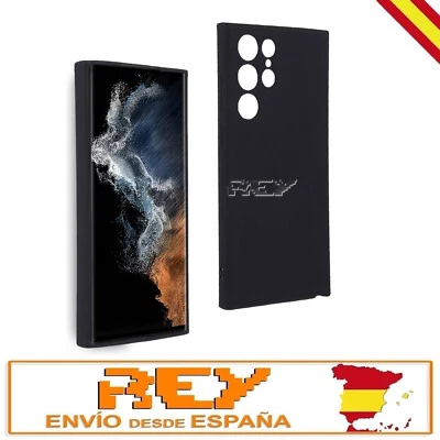 REY Funda Silicona Negra para SAMSUNG GALAXY S22 ULTRA TPU Flexible s1771