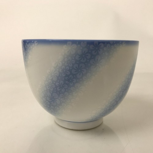 Japanese Noritake Porcelain Yunomi Teacup Vtg Cherry Blossom Blue White TC529 - Picture 3 of 7