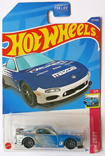 Hot Wheels 1995 Mazda RX-7 Sport Coupe, Gray Blue with Black Wheels, New on Card