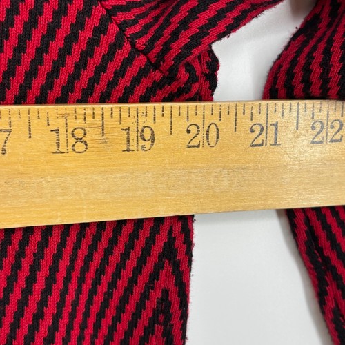 Anne Klein Damen großer Reißverschluss vorne Cardigan Pullover rot schwarz diagonale Streifen LS - Bild 8 von 9