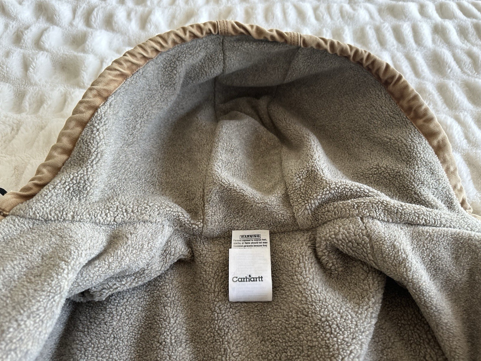 Vintage CARHARTT J141 BRN Hooded Canvas Zip Jacket Distressed Large Y2K USA Made image 2