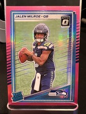 2025 Panini Donruss Jalen Milroe Rated Rookie Optic Preview Pink #307 Seahawks