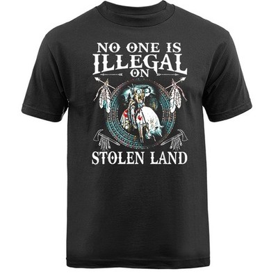 No One Is Illegal on Stolen Land Immigration Native American T-shirt
