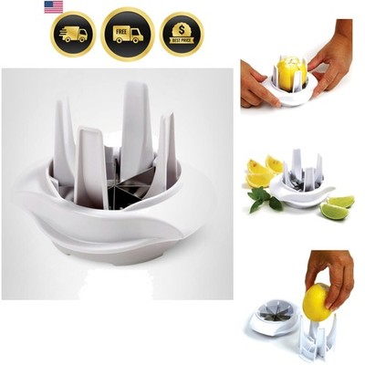 Lemon Lime Slicer Kitchen Tool for Fruits Vegetables Wedges White