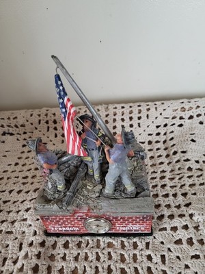 9-11 Firefighters Clock  US Flag Freedom Fighters Ground Zero Tribute NYC